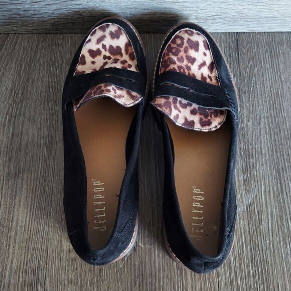 Jellypop Paris Chunky Lug Sole Leopard Print Loafers Size 9 - Picture 6 of 9